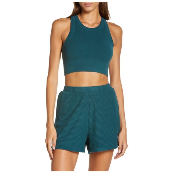 ALO Yoga Tops - ALO YOGA Delight Seamless Knit Bra in Galactic Teal Size Large